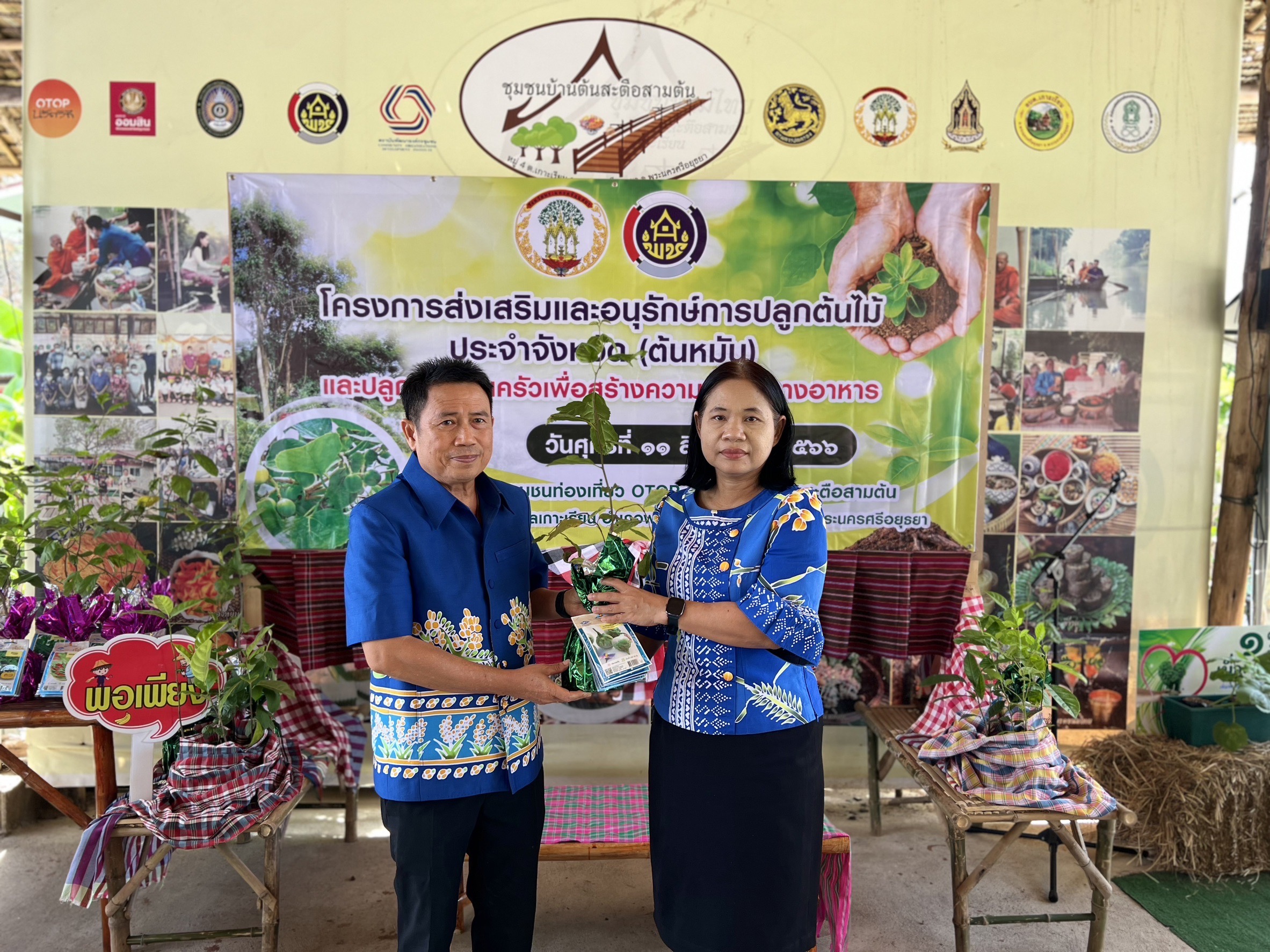 พช.อยุธยา ส่งเสริมและอนุรักษ์การปลูกต้นไม้ประจำจังหวัด (ต้นหมัน) และปลูกผักสวนครัวเพื่อสร้างความมั่นคงทางอาหาร