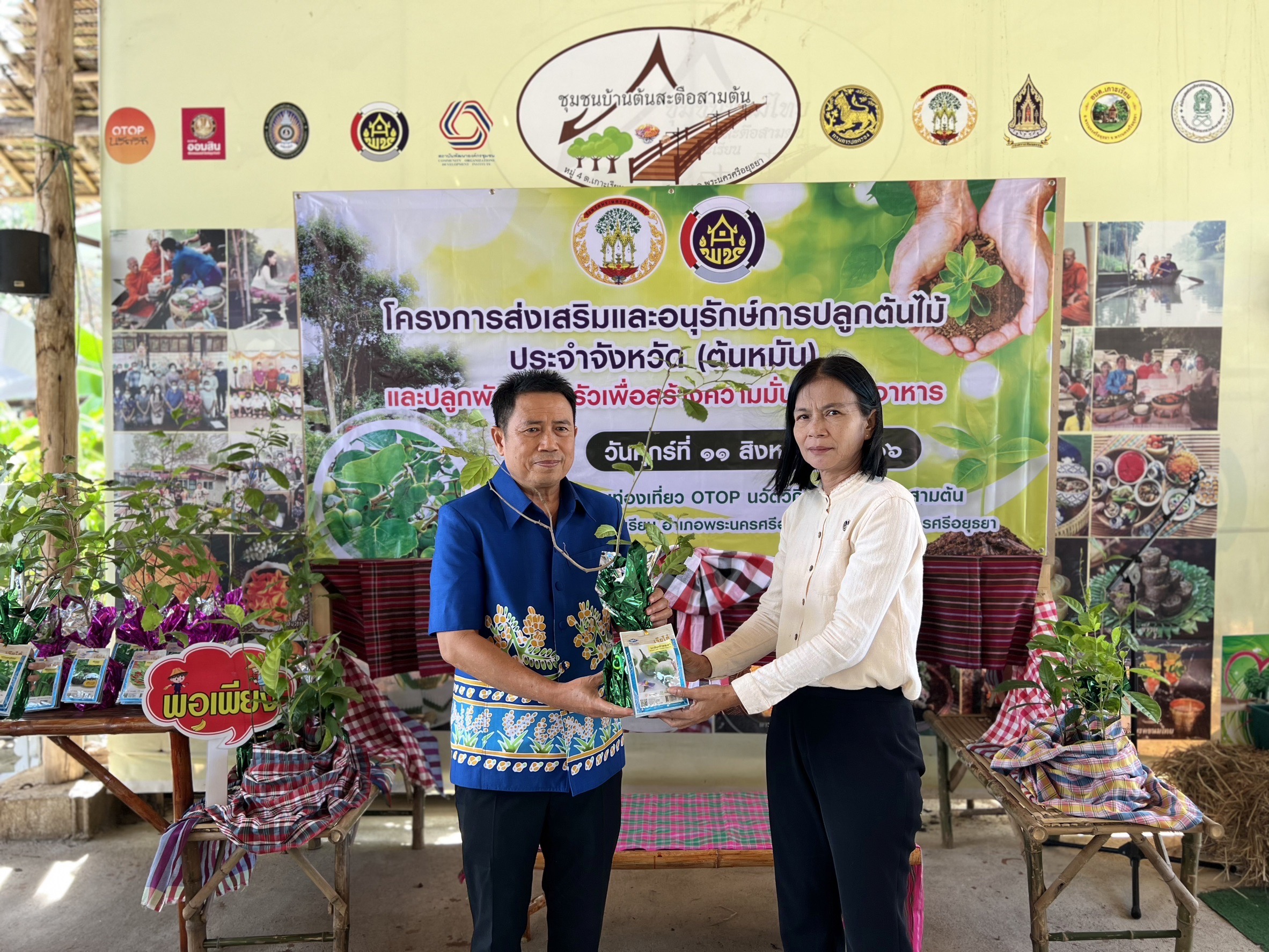 พช.อยุธยา ส่งเสริมและอนุรักษ์การปลูกต้นไม้ประจำจังหวัด (ต้นหมัน) และปลูกผักสวนครัวเพื่อสร้างความมั่นคงทางอาหาร