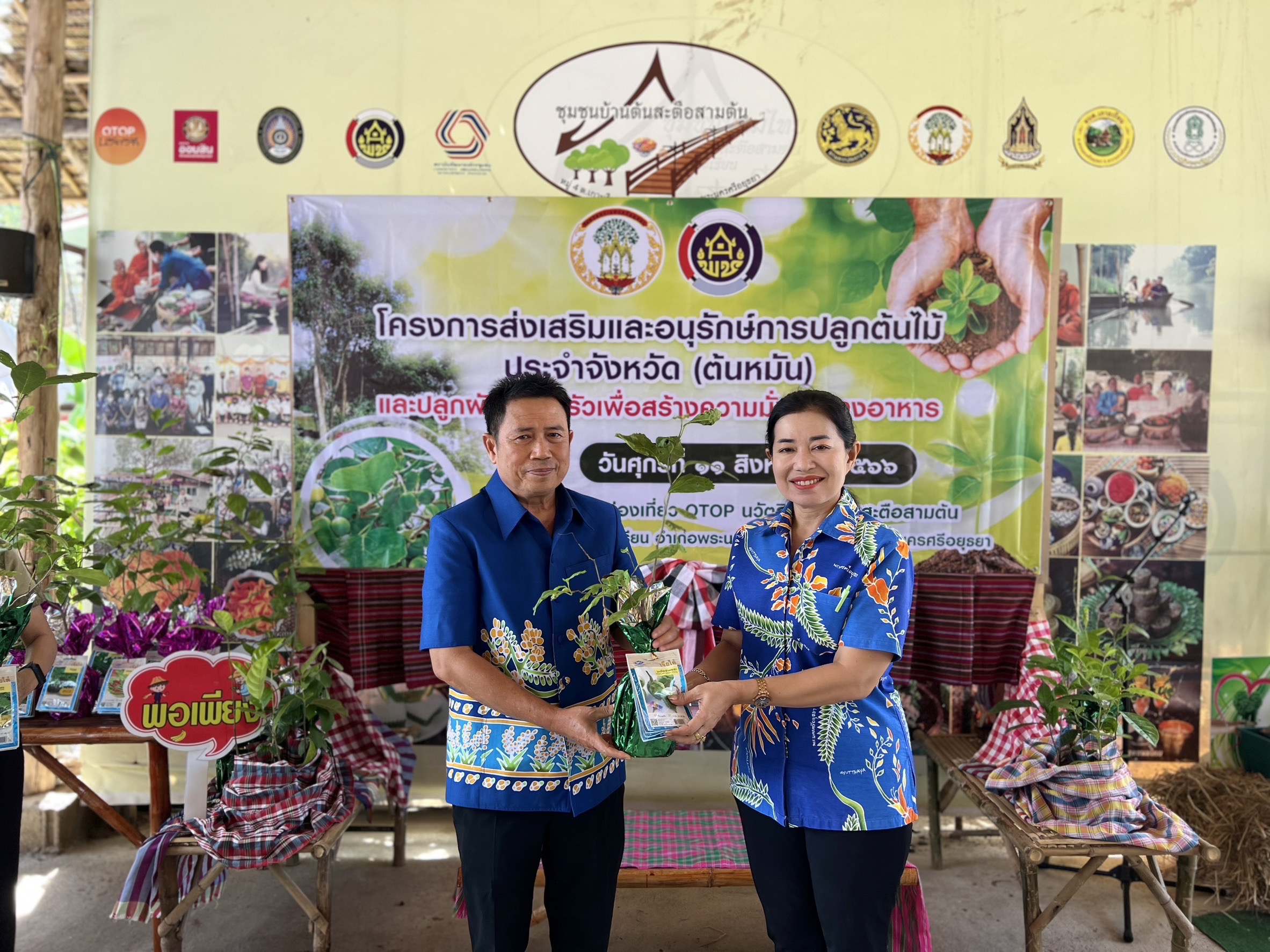 พช.อยุธยา ส่งเสริมและอนุรักษ์การปลูกต้นไม้ประจำจังหวัด (ต้นหมัน) และปลูกผักสวนครัวเพื่อสร้างความมั่นคงทางอาหาร