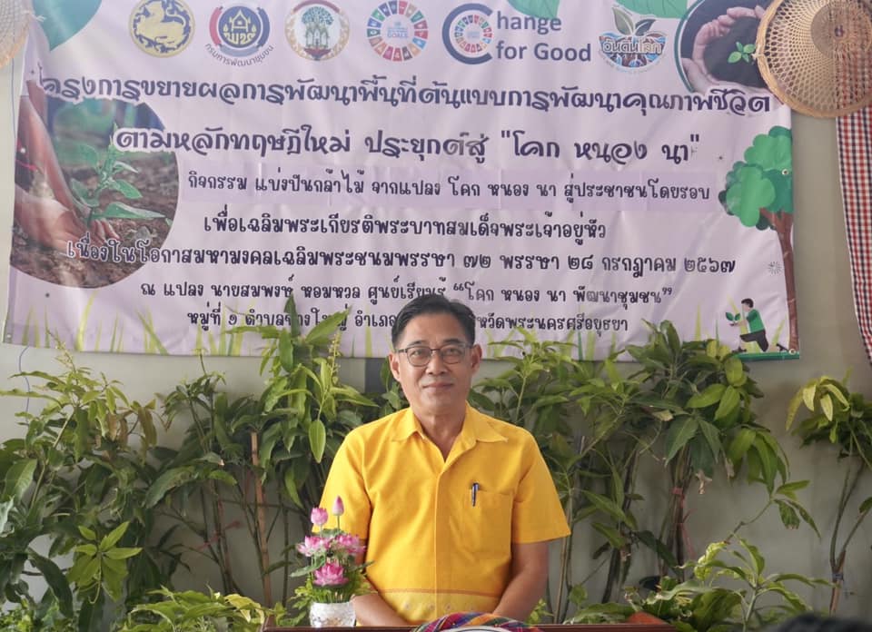 พช.กรุงเก่า ร่วมกิจกรรมเฉลิมพระเกียรติพระบาทสมเด็จพระเจ้าอยู่หัวเนื่องในโอกาสมหามงคลเฉลิมพระชนมพรรษา 6 รอบ 28 กรกฎาคม 2567 “แบ่งปันกล้าไม้ จากแปลงโคกหนองนา สู่ประชาชนโดยรอบ”