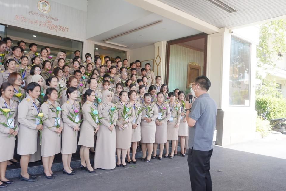 พช.กรุงเก่า ให้การต้อนรับ และให้กำลังใจข้าราชการเมล็ดพันธุ์ใหม่กรมการพัฒนาชุมชน พก.125